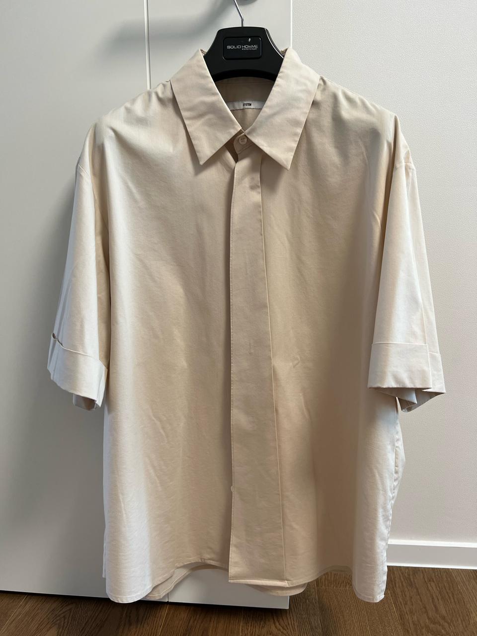 시스템옴므 오버핏 베이지 반팔셔츠