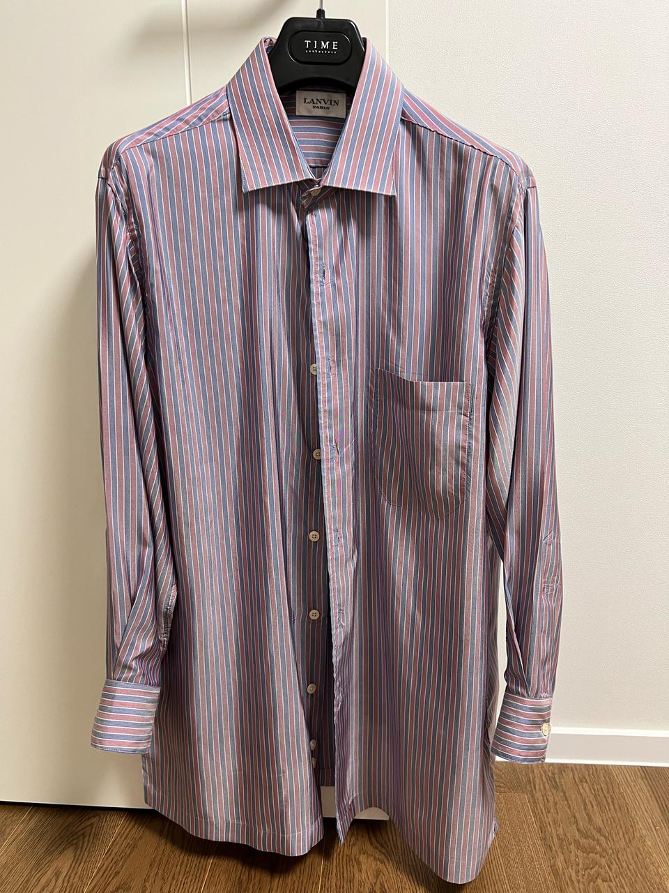 정품 랑방 스트라이프 실크 셔츠