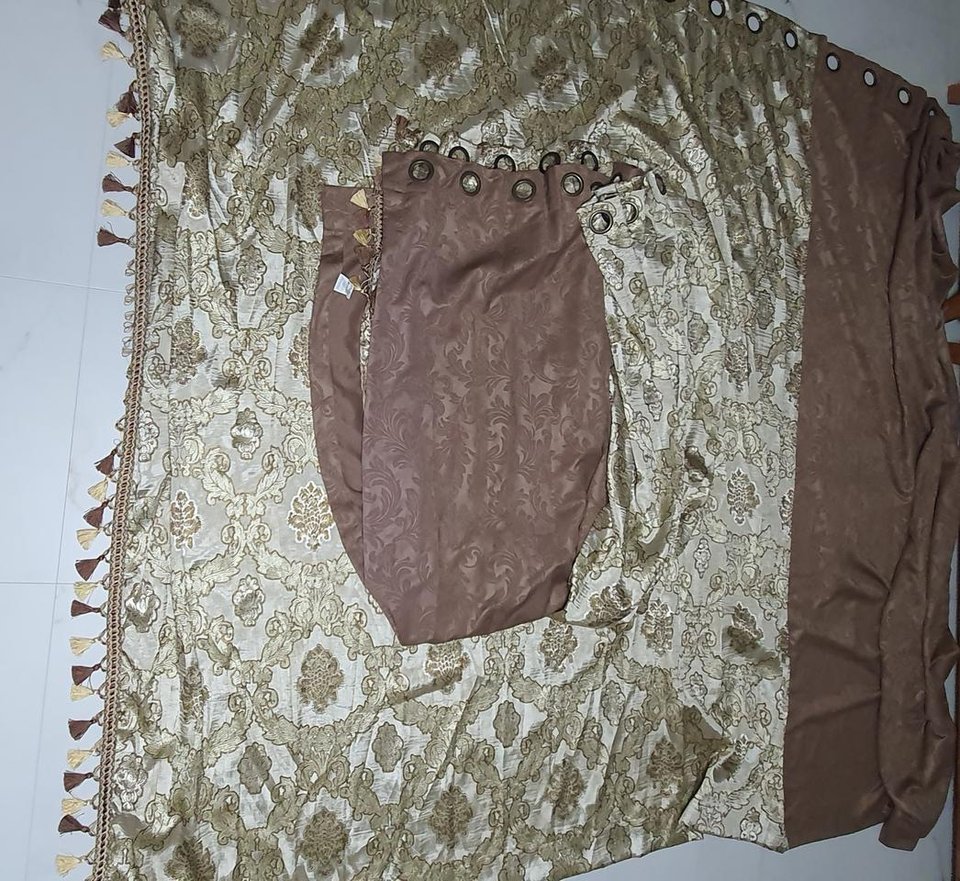 앙드레김 금색문양 수술커텐 2폭(봉용 거실용) | 세컨웨어