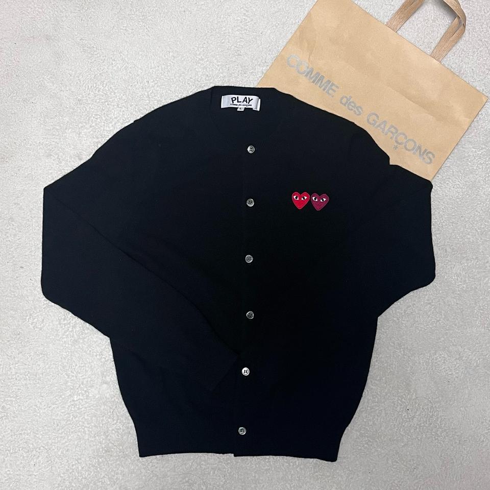 [L] {새상품 급} 22S/S 신형 꼼데가르송 더블와펜 블랙 가디건