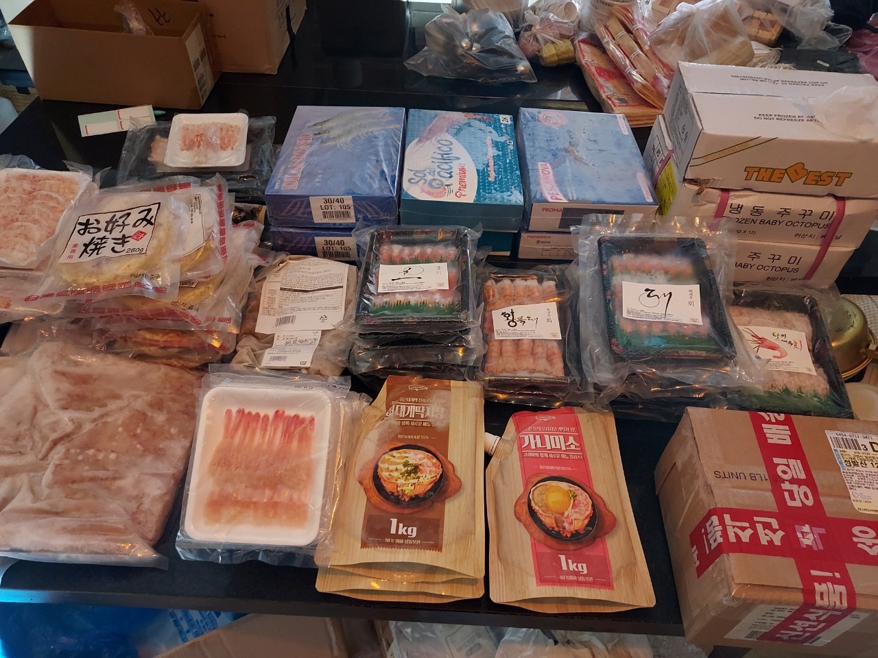 딱새우 단새우 홍새우 달마새  일반새우 쭈꾸미 버터 가리비 전복