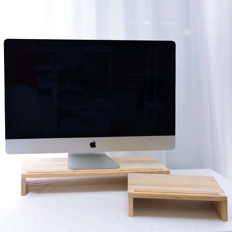 [무료배송]원목 모니터받침대 모니터선반 모니터거치대 듀얼모니터 받침대
