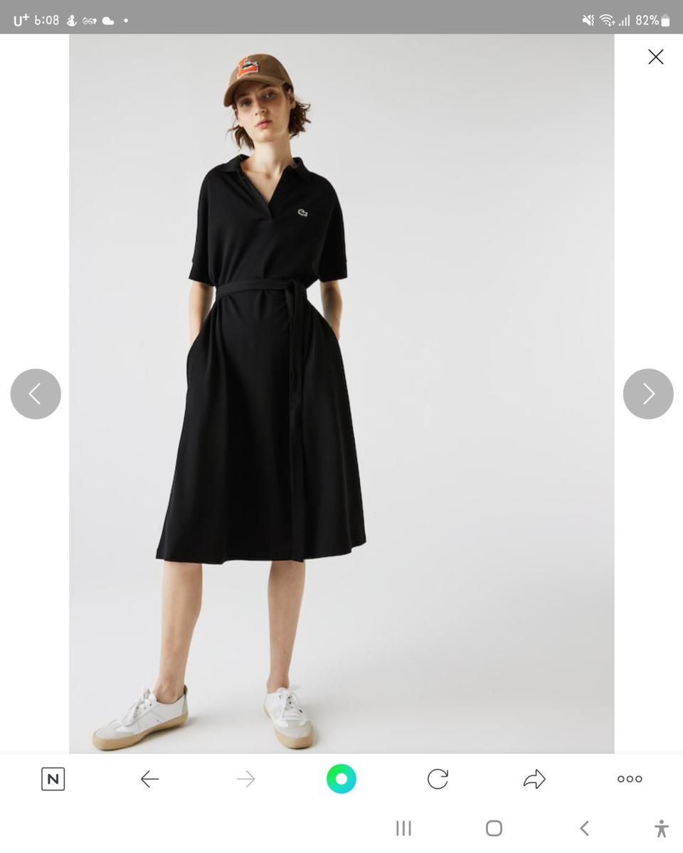 라코스테 릴렉스핏 헤리티지 폴로원피스 블랙XL(가격내림)