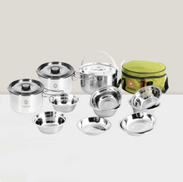 새상품 택포] 몽크로스 하우젠 코펠 6~7인용 16p 캠핑 취사용품 식기