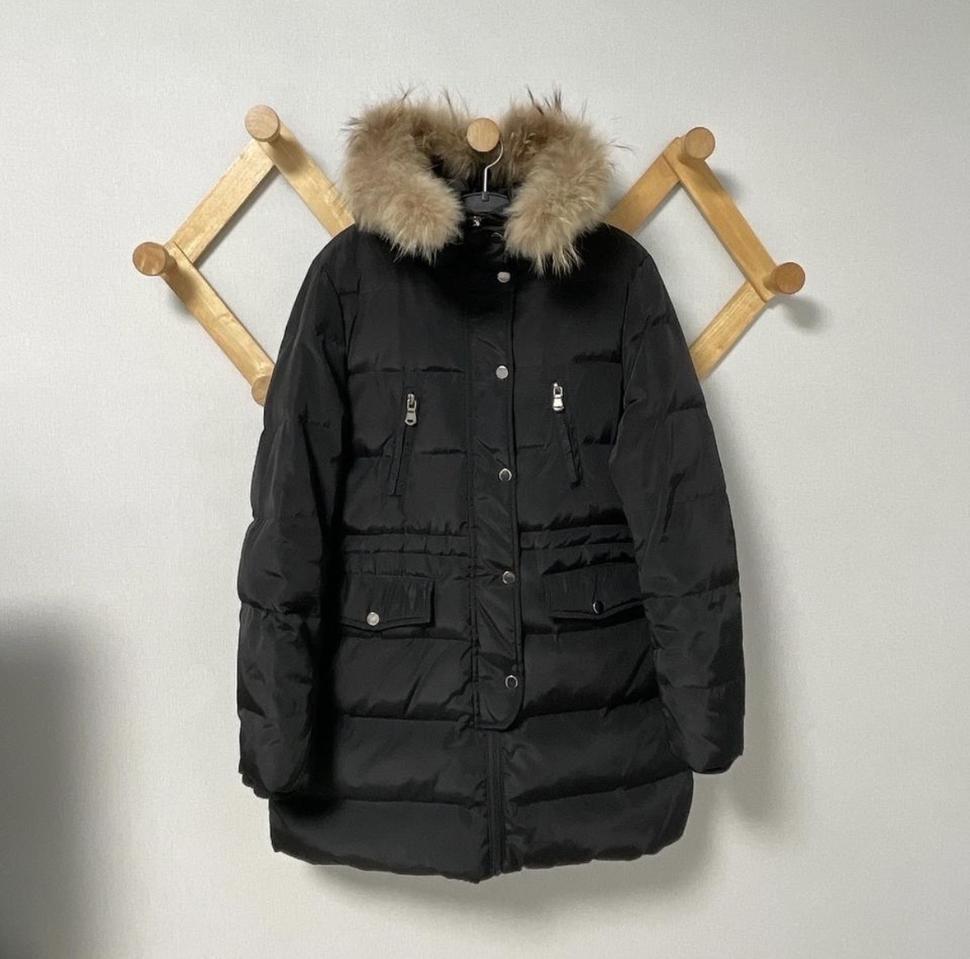 여성 오리털 후드 폭스 패딩(거의새것,무료배송)