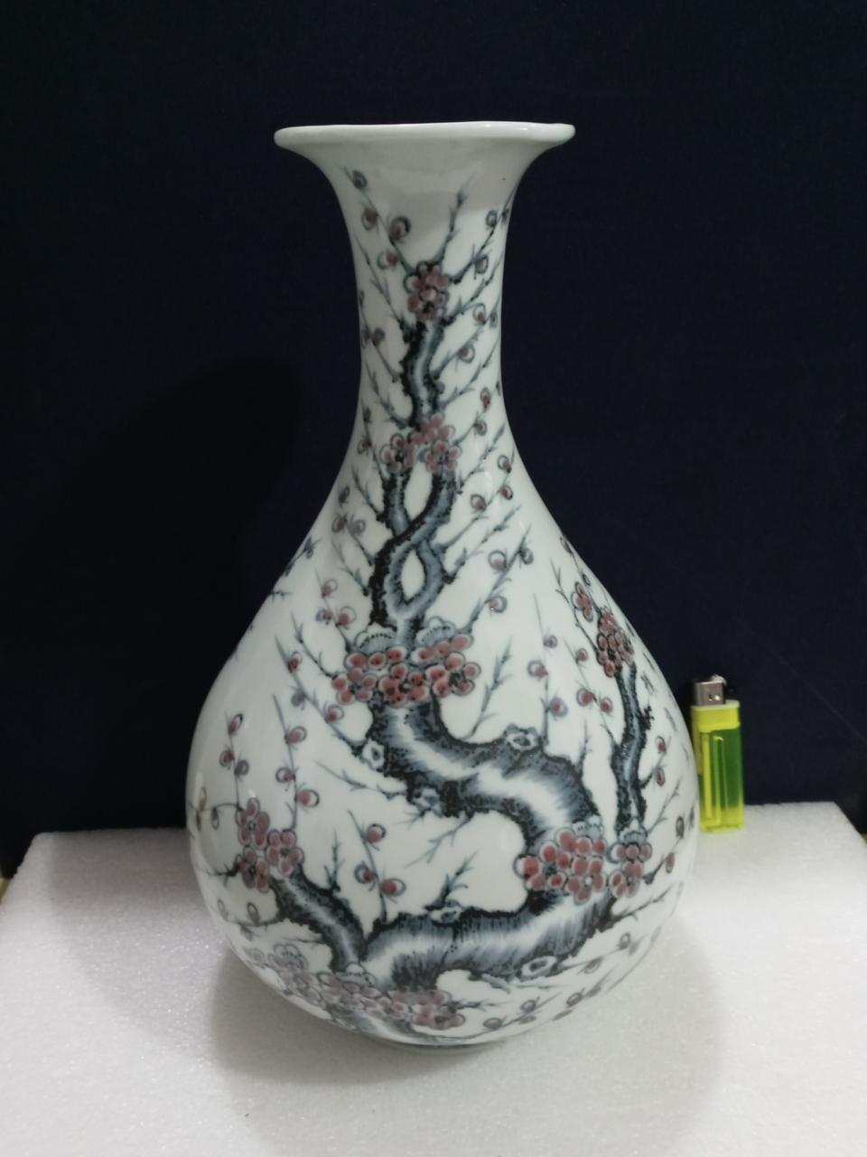 A5-유리홍청화 매화나무그림 주병