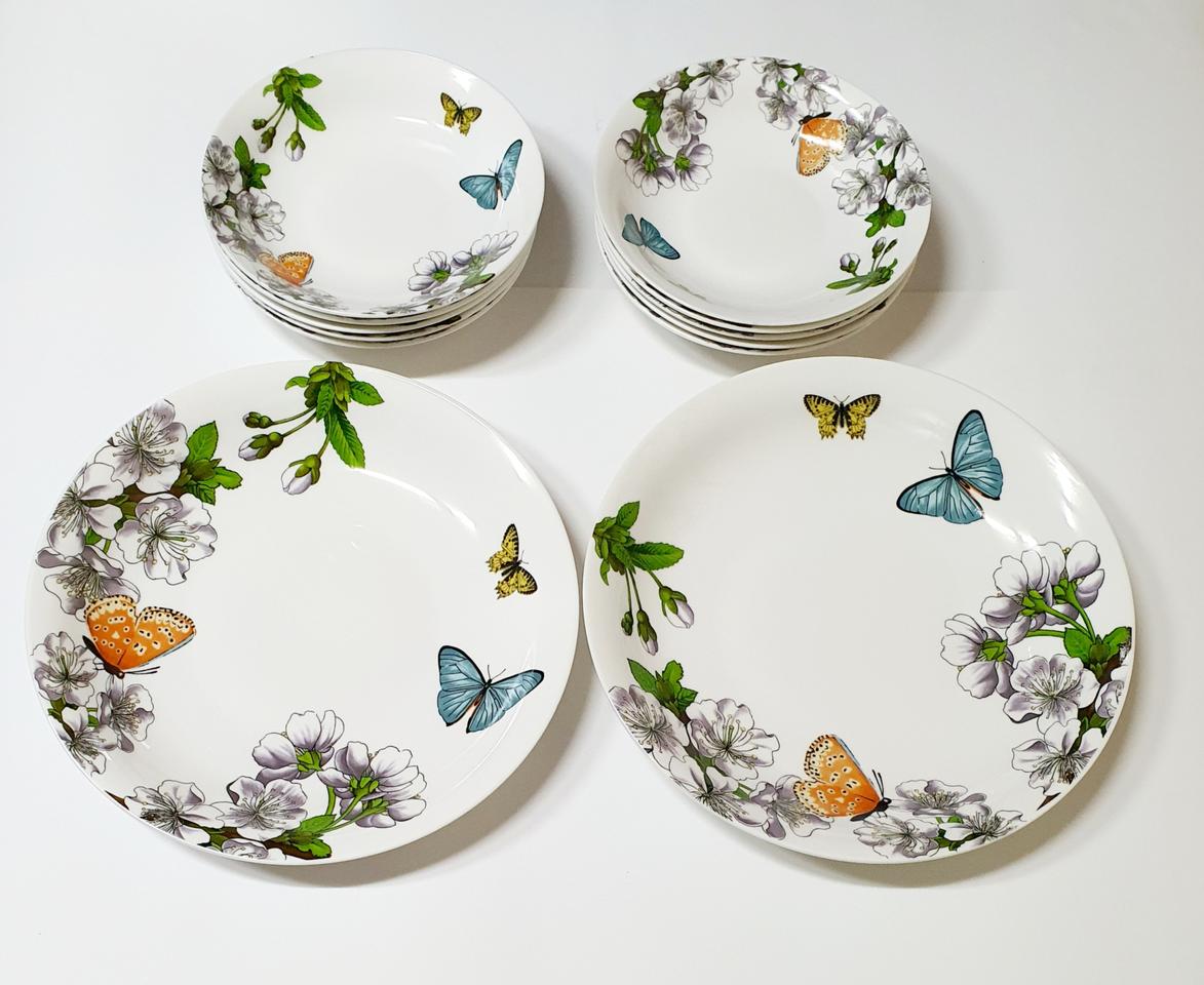 퀸메이드 접시 버터플라이 12p