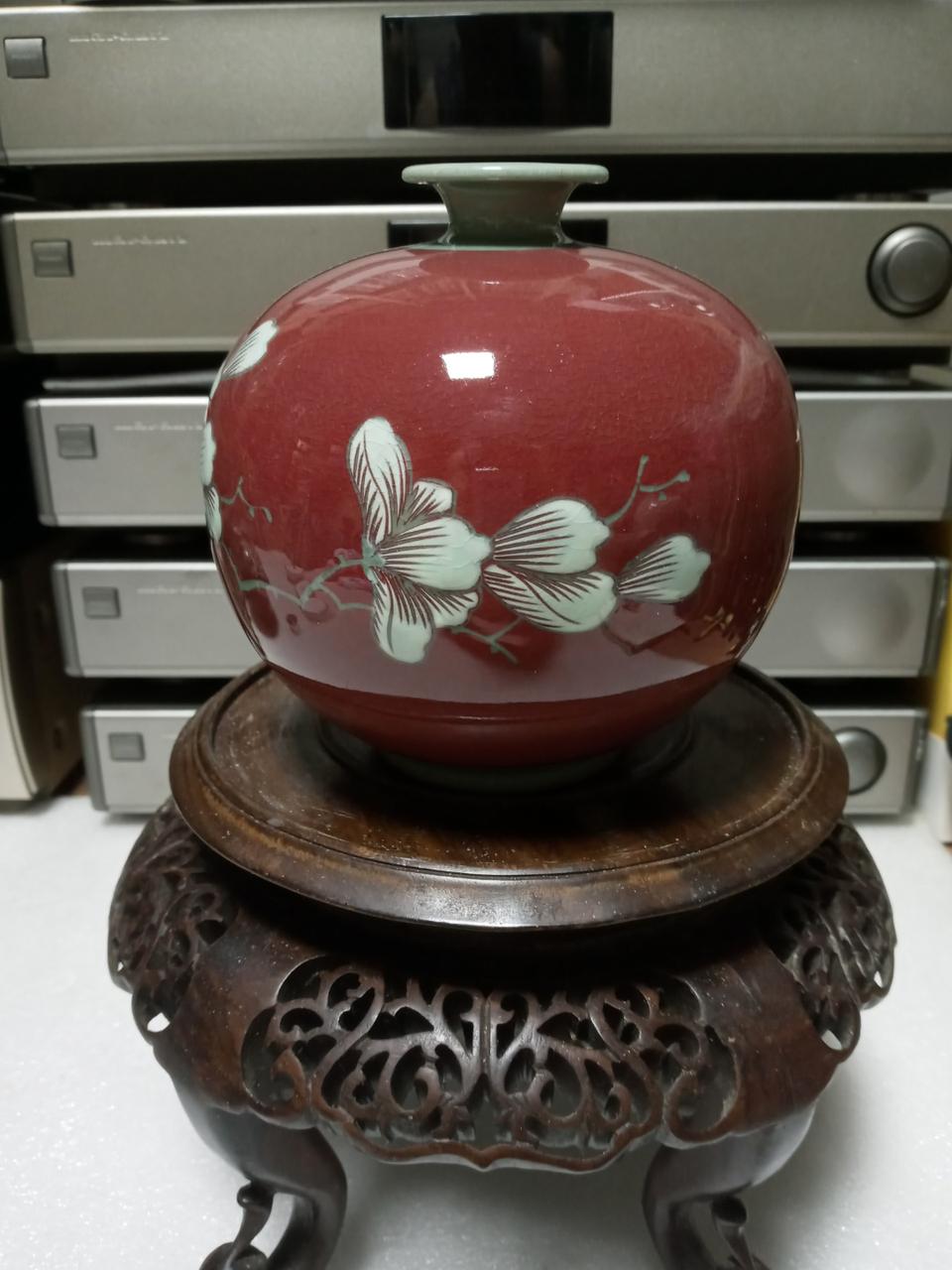 혜화도예 현곡 최경옥 선생의 목련문 진사 행꼬