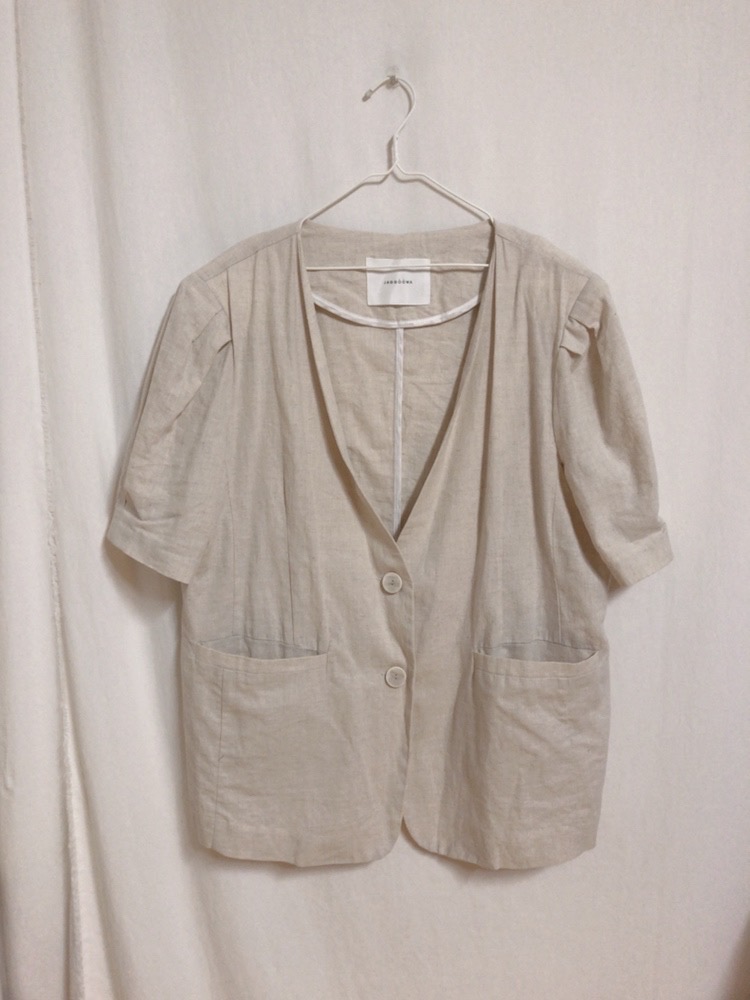 오버핏 베이지 자켓 66-77