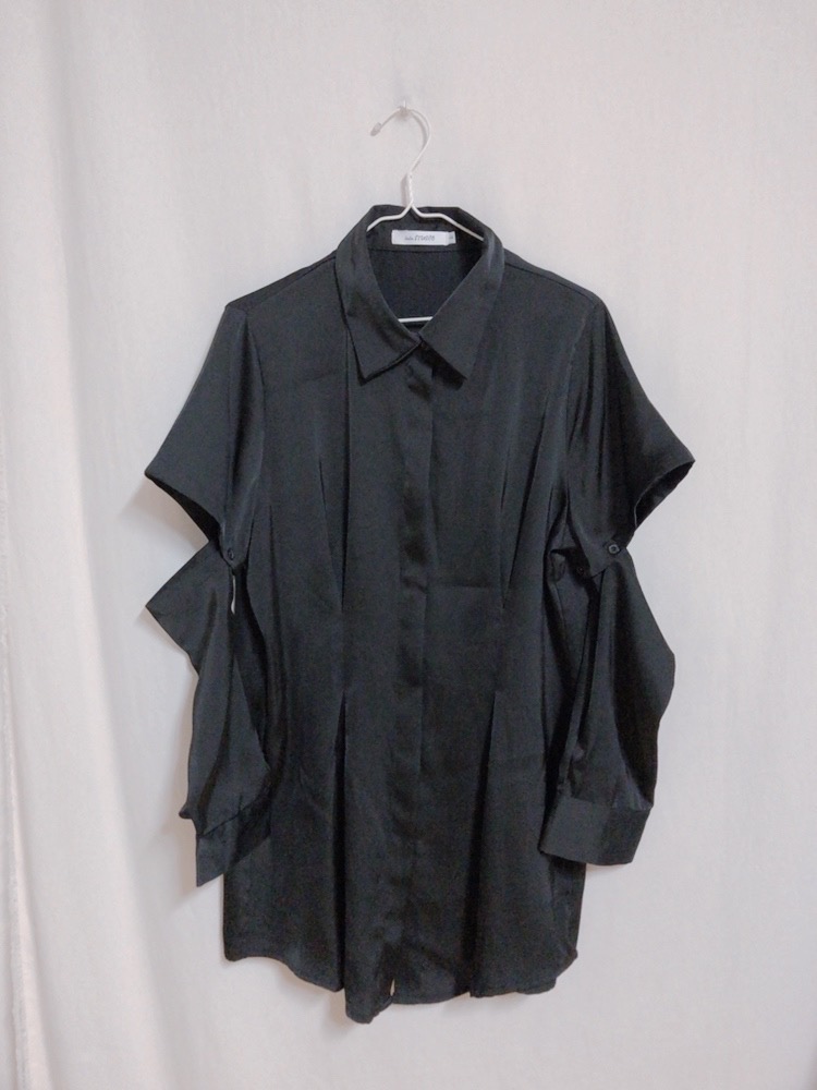 샤틴 검정 블라우스 셔츠