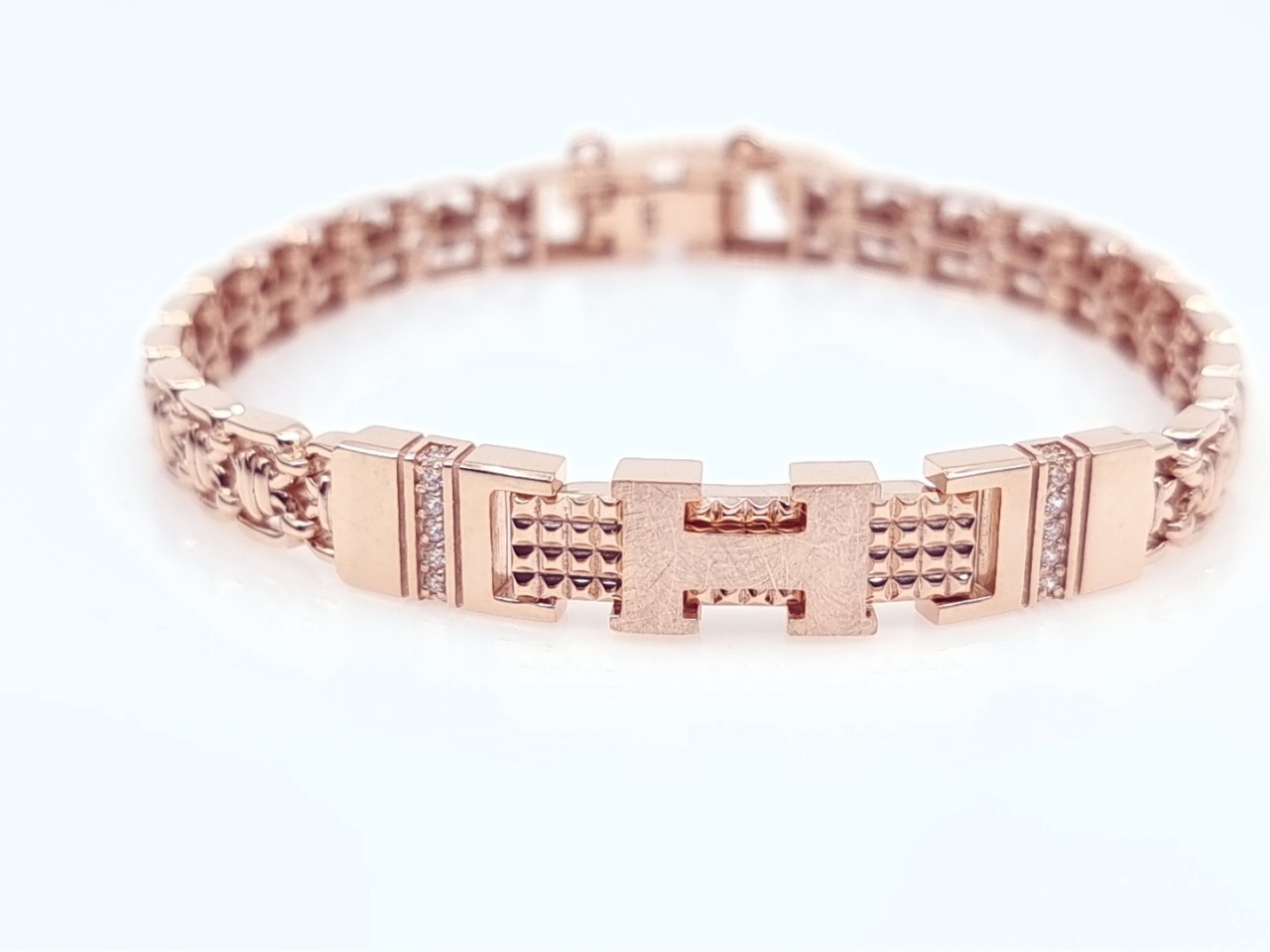 14K 에이치팔찌(핑크골드)