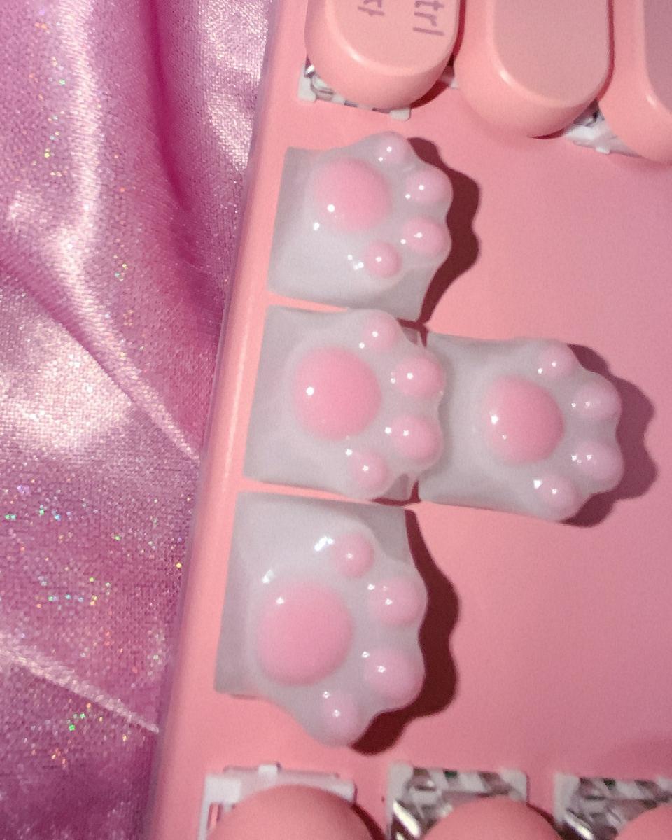 냥발 4개 키캡 기계식키보드 축교환용 레진 아트