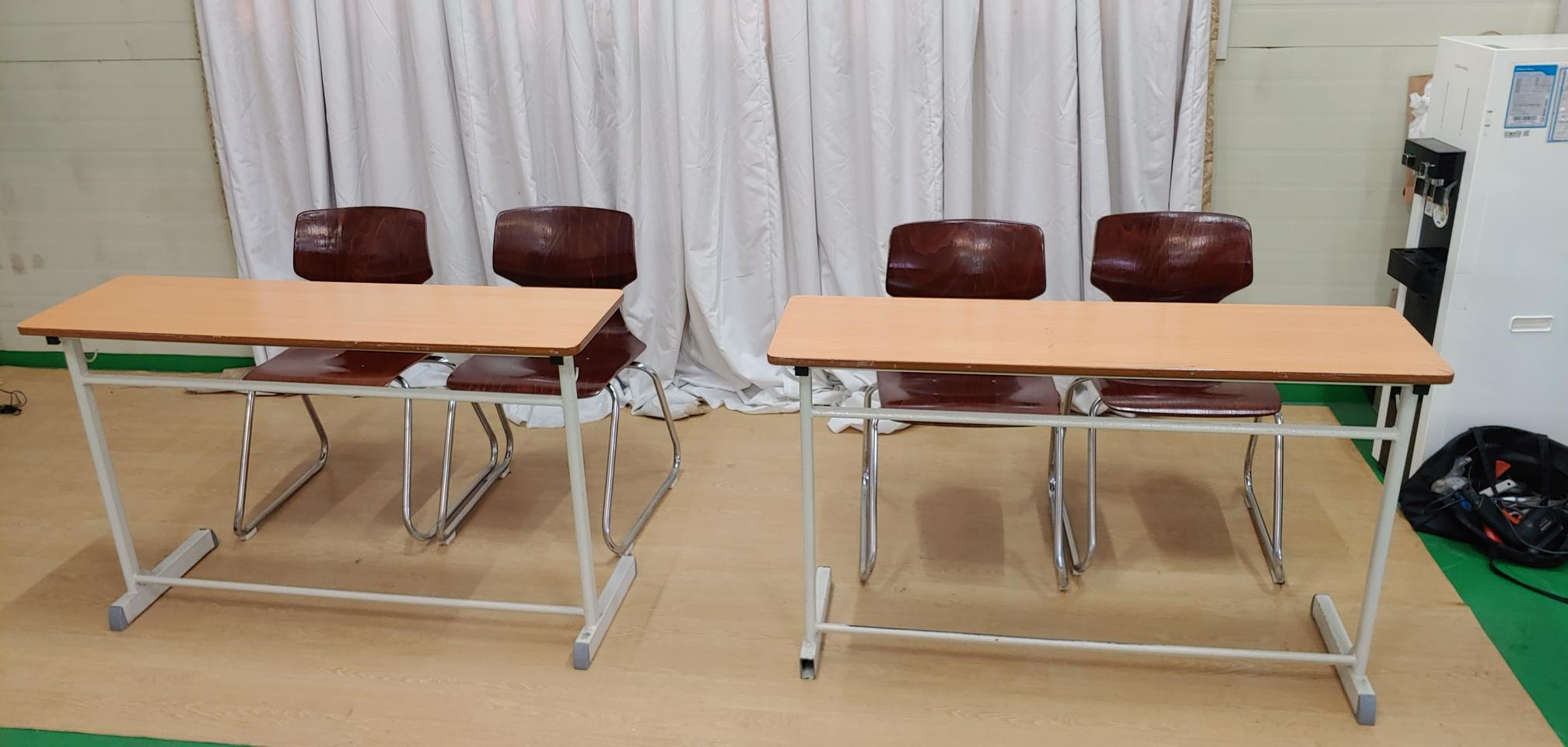 2인용 학원책걸상 학원책상의자 2인 강의실책상 강당책상 학교책상 배송가능