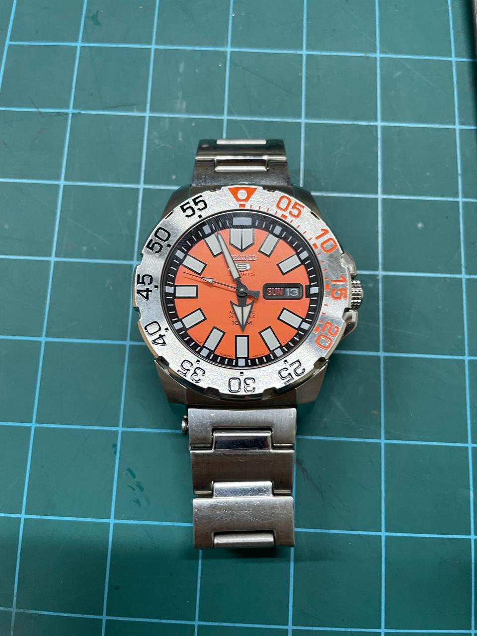 세이코 다이버 오토매틱 시계 오렌지 몽스터
