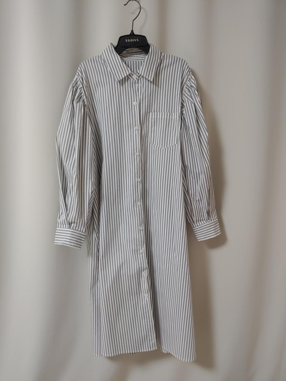 새상품 - 왕퍼프소매 롱셔츠 원피스