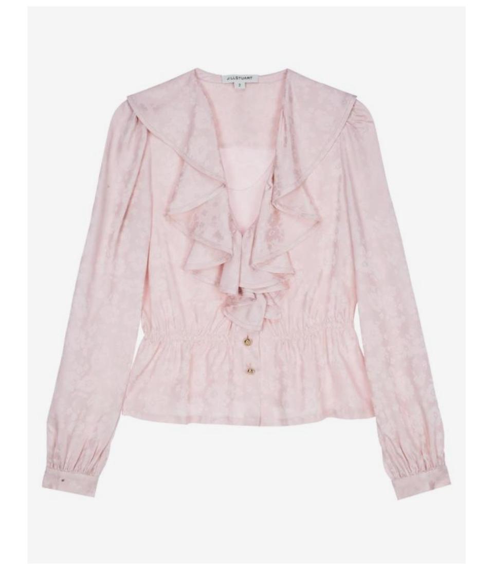 (새상품)질스튜어트 컬렉션 핑크 자카드 블라우스