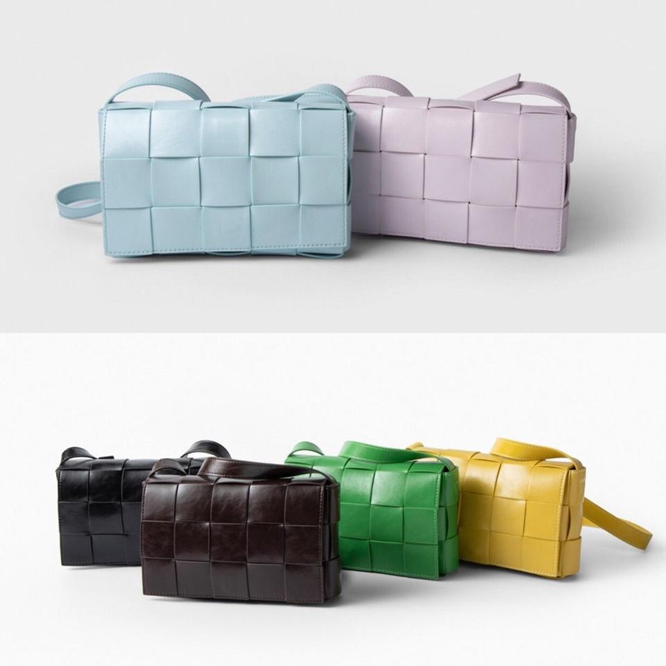 소가죽 카세트백 크로스 체인 숄더 클러치 가방