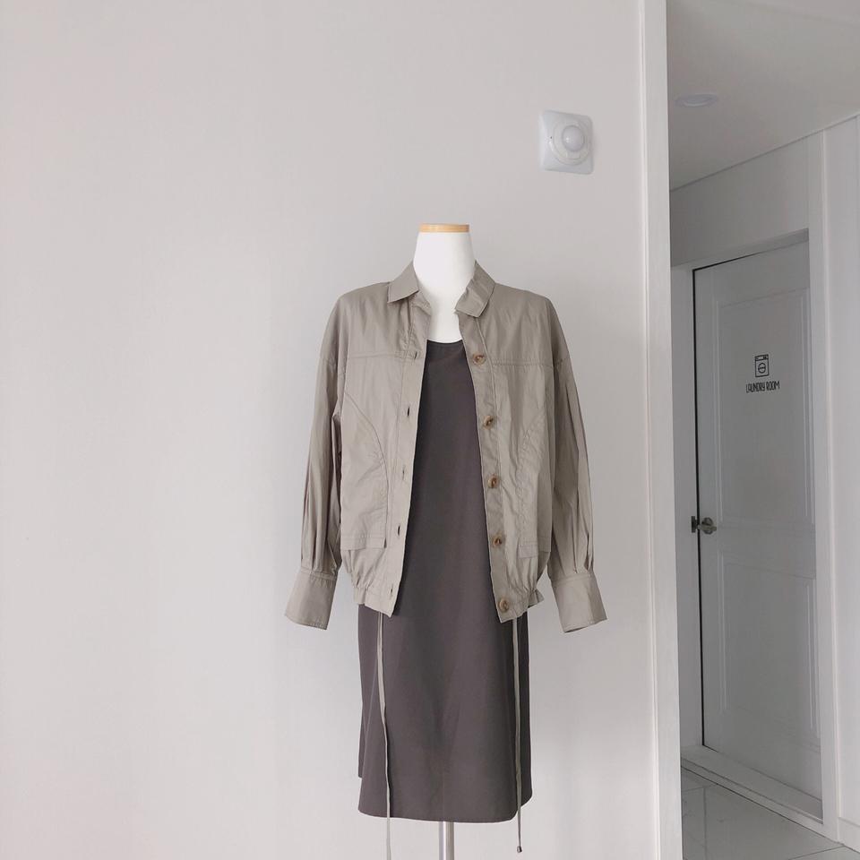 레이어드 슬리브나시 원피스(66)차콜그레이