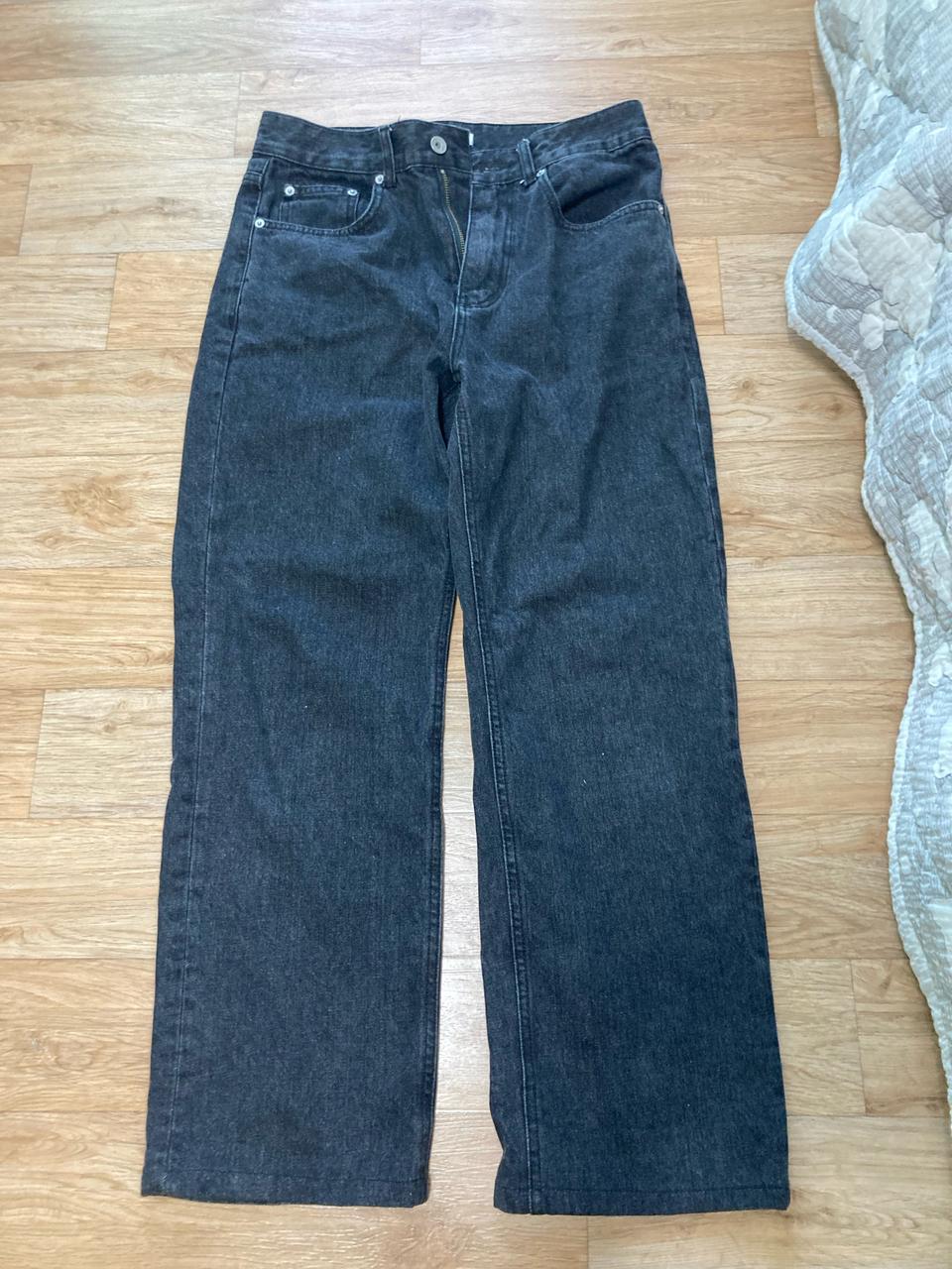 세미 와이드 흑청바지