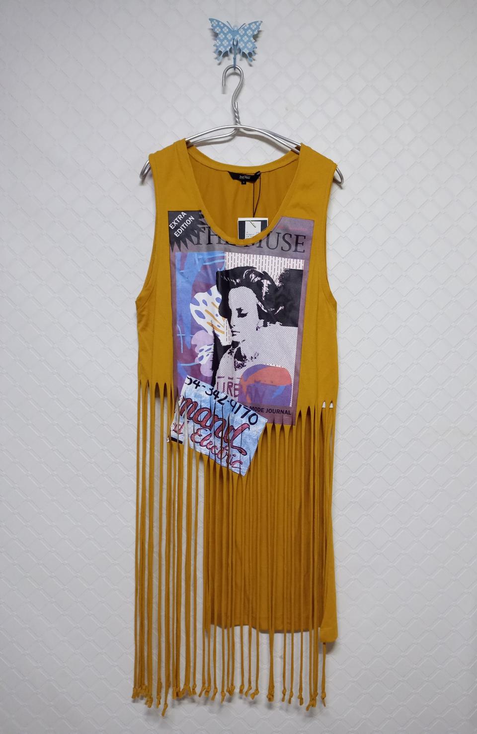 새상품)2nd floor 세컨프로어 프린팅 민소매 롱 티셔츠