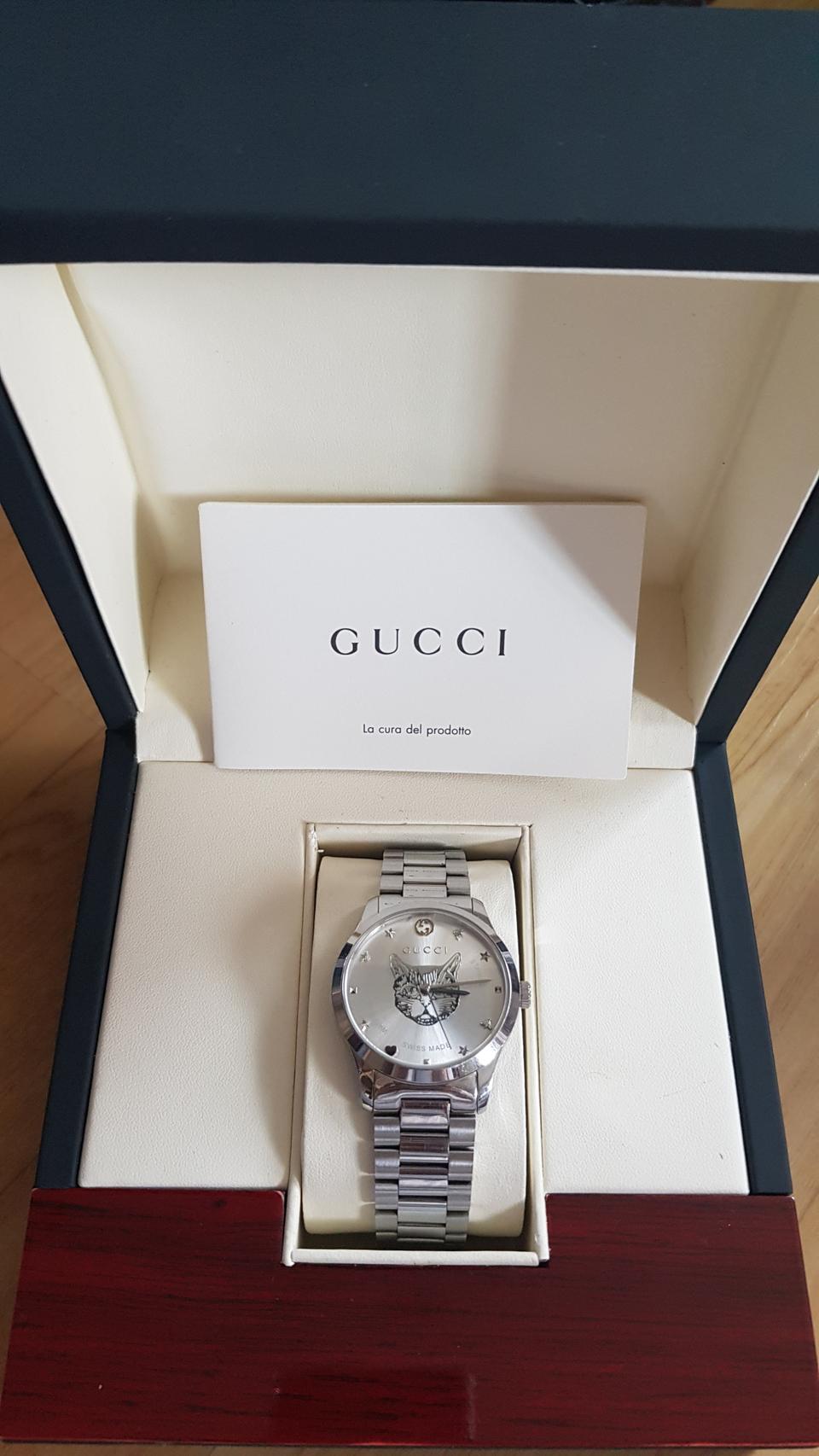 구찌 은장메탈 캣워치♡정품♡