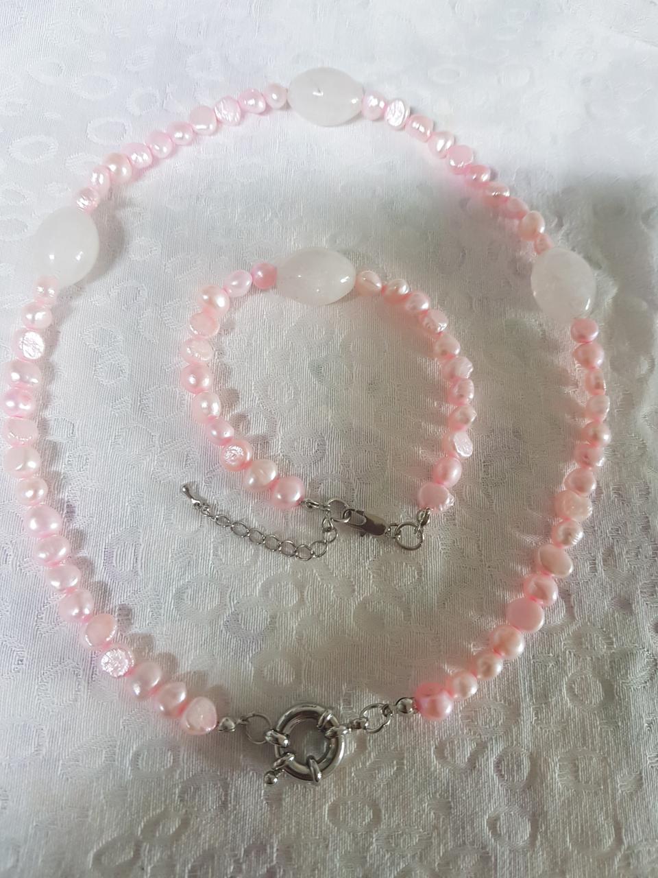 진주 목걸이와팔찌셋트^^