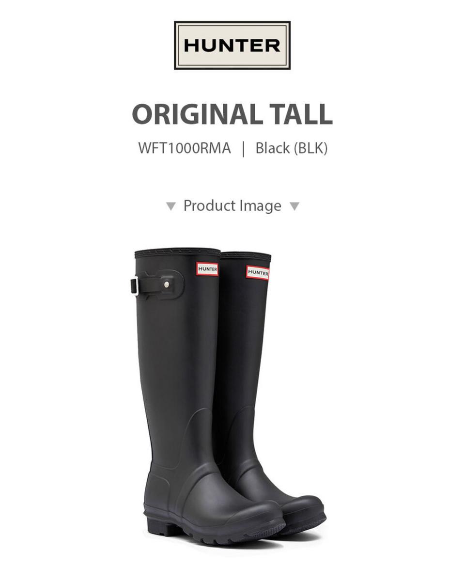 거의 새상품 헌터 레인부츠 톨 uk4 무광블랙