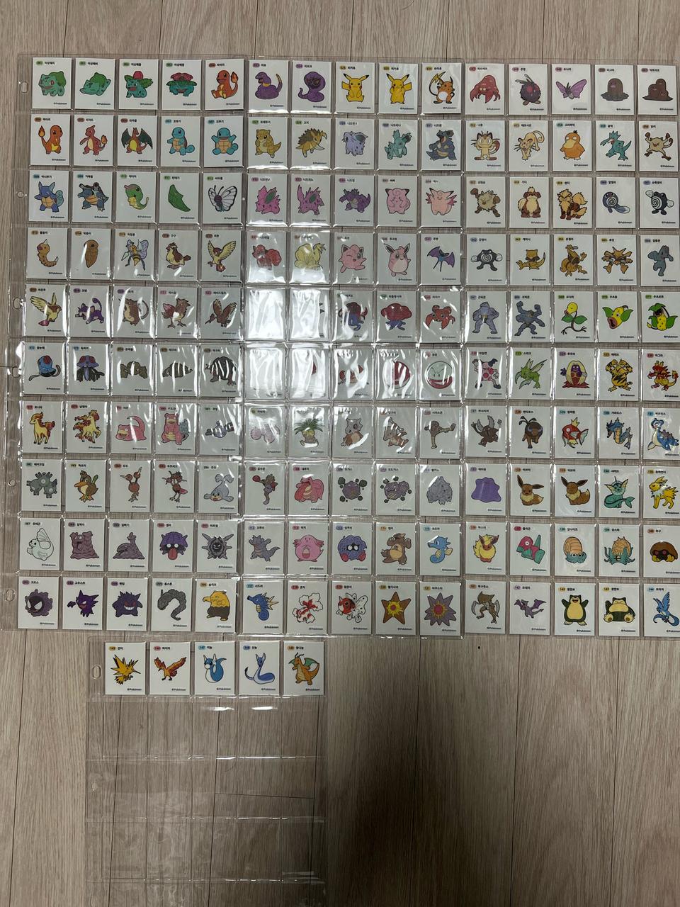 포켓몬띠부씰 뒷면 각인씰 155종 판매합니다