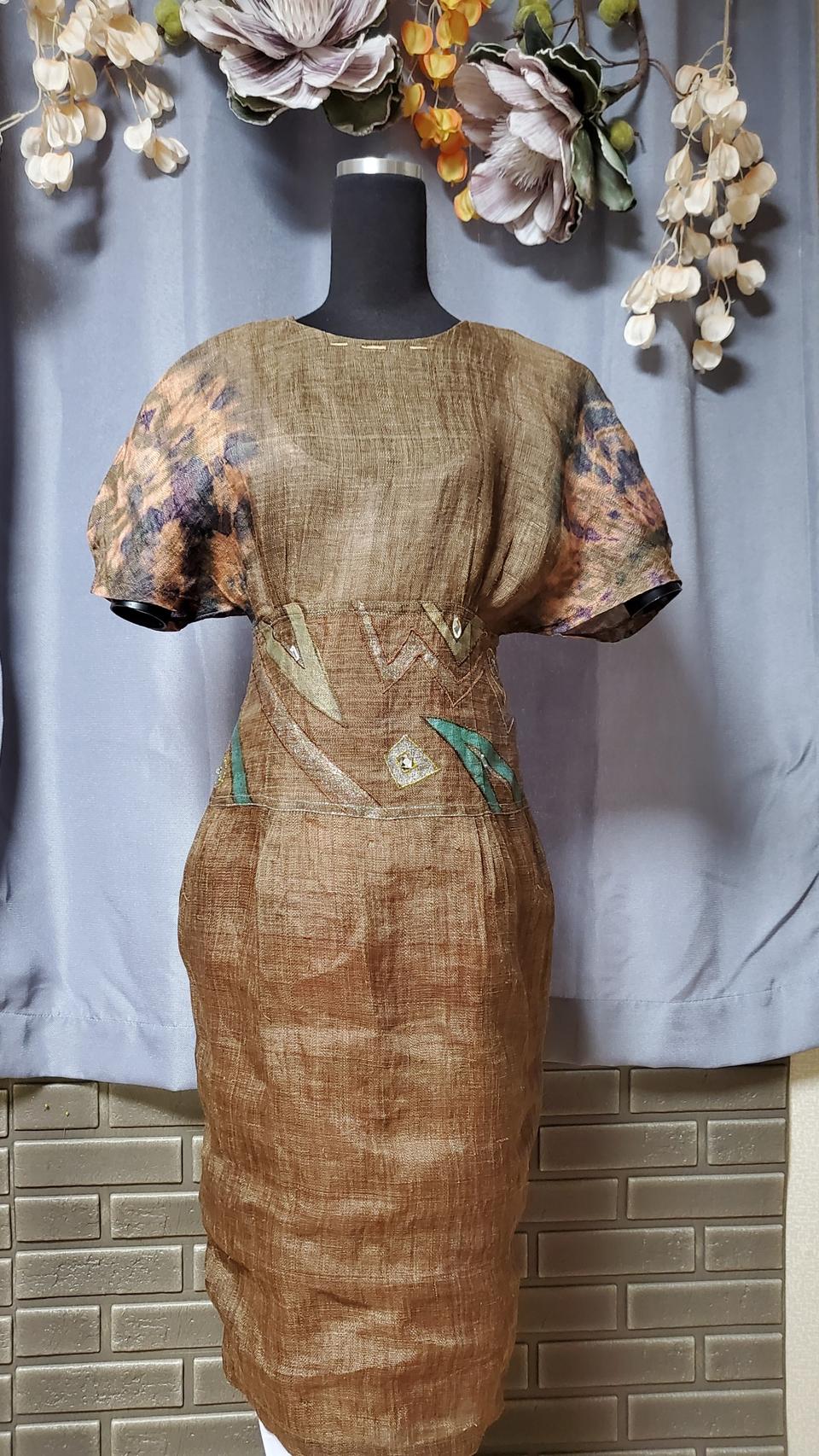 천연염색*고급삼베원피스-55  총장103  새거수준