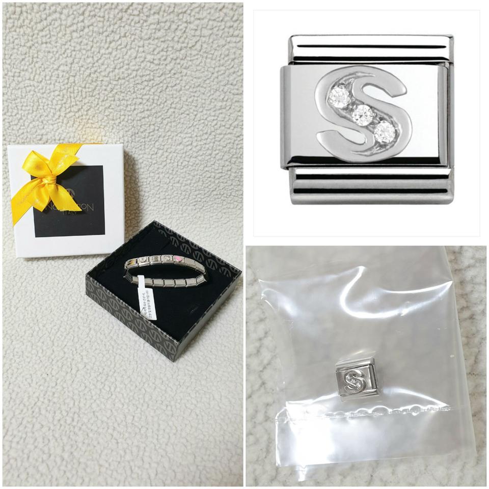 (새상품)노미네이션 링크ㅡ925실버 알파벳 큐빅 S