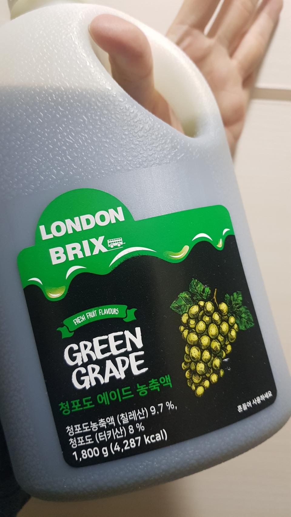 청포도에이드 농축액 엑기스 1.5L 런던브릭스 탄산수와 1대3 새제품 최