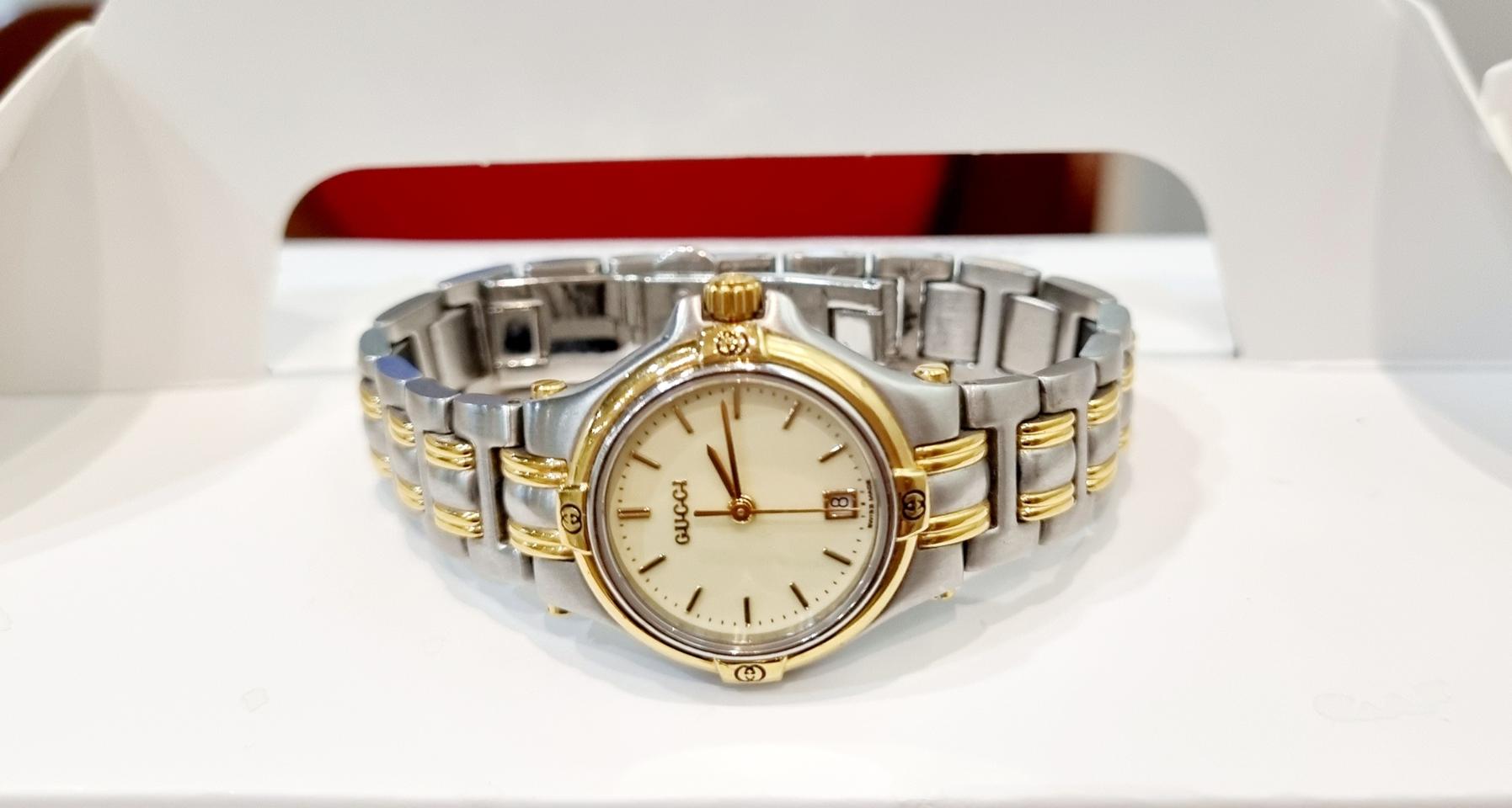 정품 구찌 9040L 금장콤비 여자손목시계