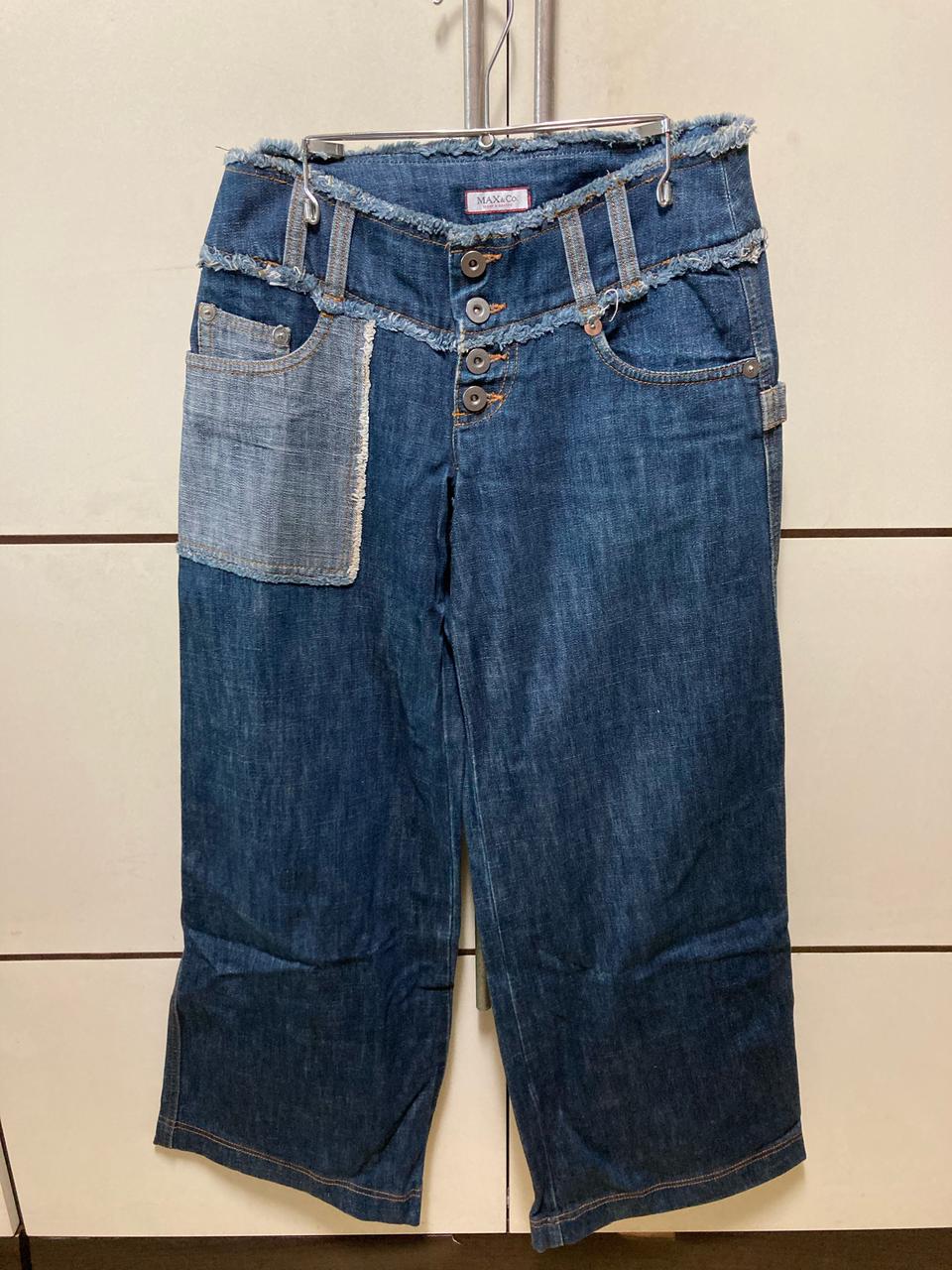 막스앤코 여성 와이드 부츠컷 디테일 데님진 40