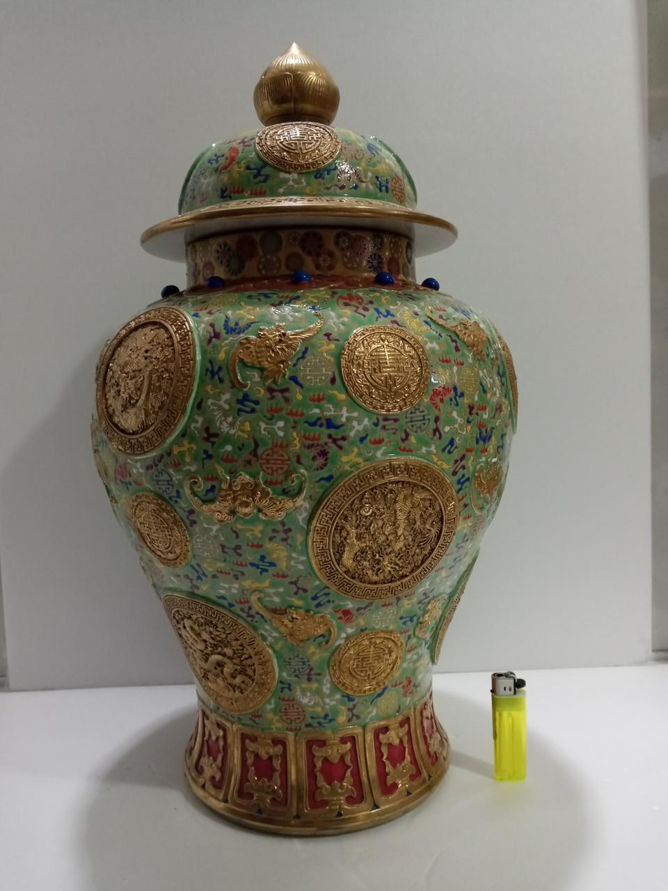 Jrt 황금분채보석장식 용충박쥐문양 유개관