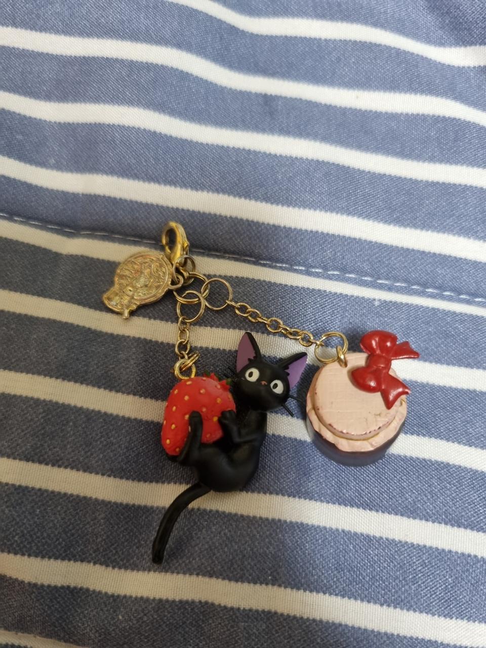 야옹이 딸기잼 가방고리