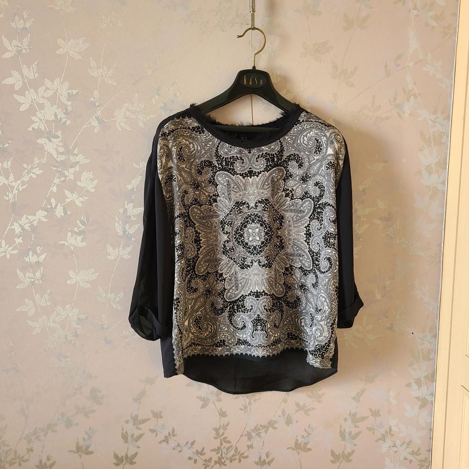 (망고)고급스런 시스루소매 블라우스