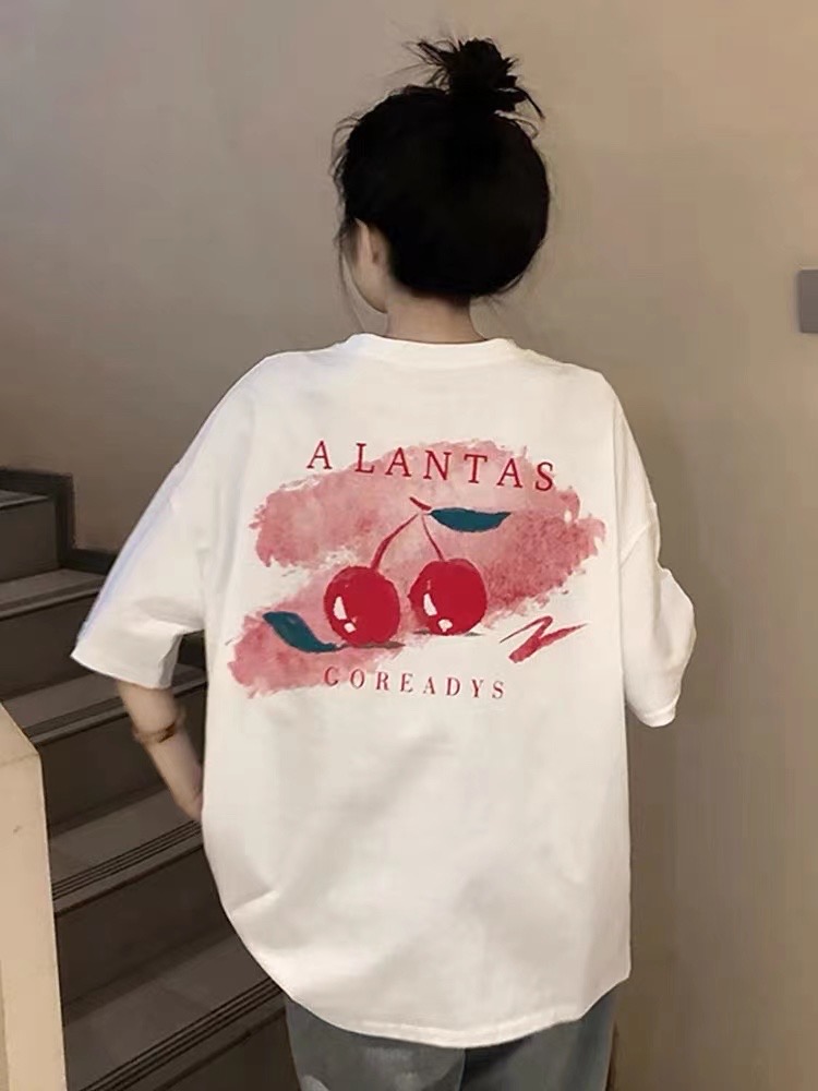 주디앤 여름 FREE체리 루즈핏 반팔 면티셔츠