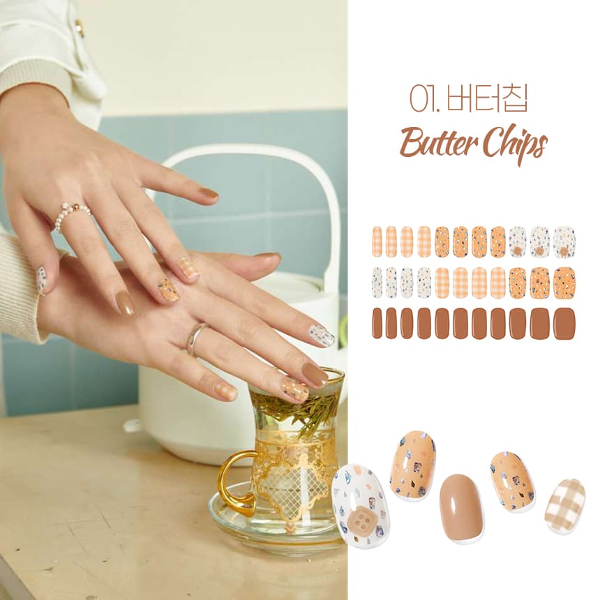 붙이는 셀프 젤 네일 스티커 디자인 인기모음! 옵션 01~08