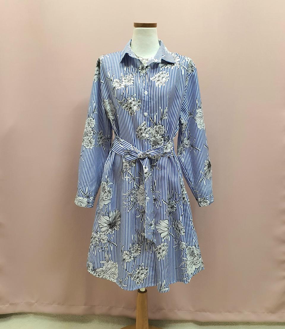 밀스튜디오 플라워 셔츠형 원피스 | 세컨웨어