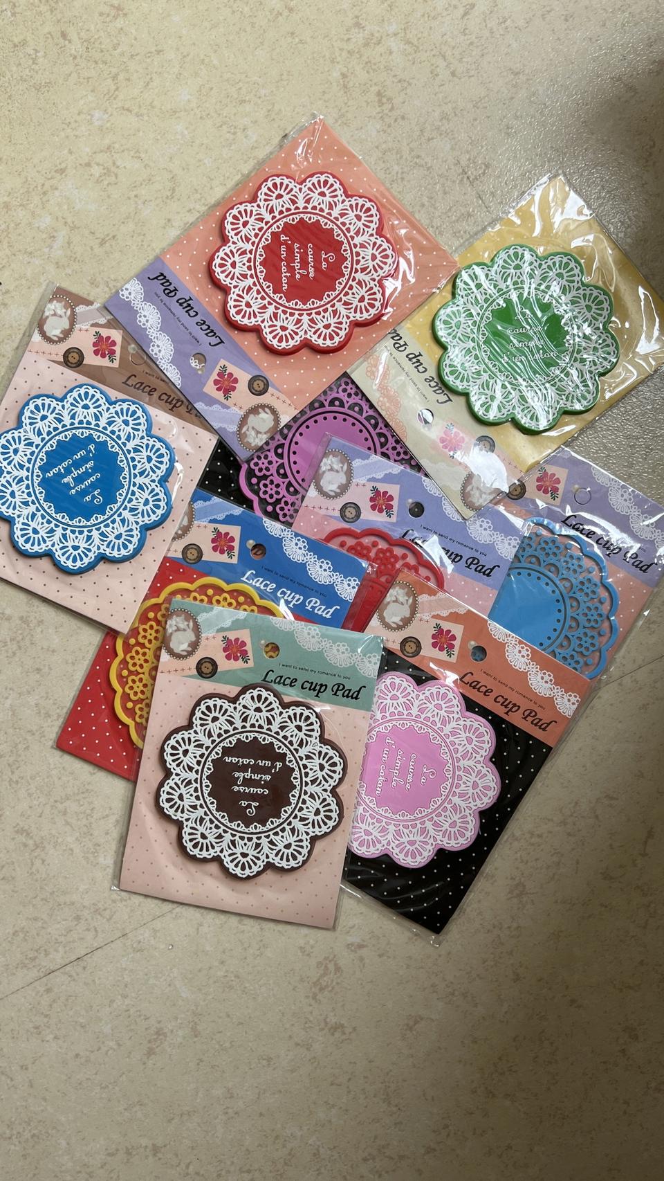 위생 실리콘 컵받침대 일괄 9개 컬러풀 커피 받침대