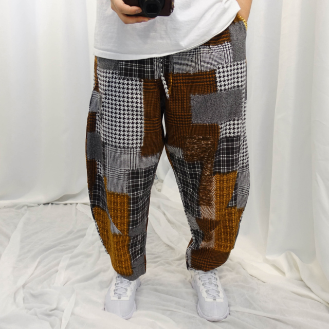 무료배송 린넨 마 블렌디드 체크보더 밴딩바지 마바지 린넨바지 냉장고바지