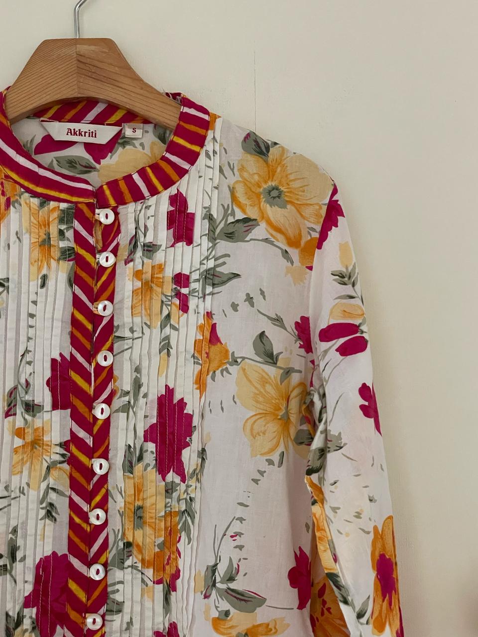 꽃 플라워7부 블라우스