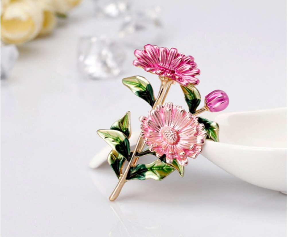새상품 HESTIA 핑크플라워 브로치