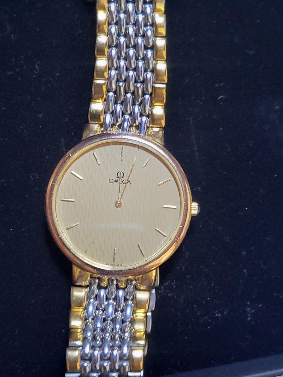 정품 오메가드빌 금장시계