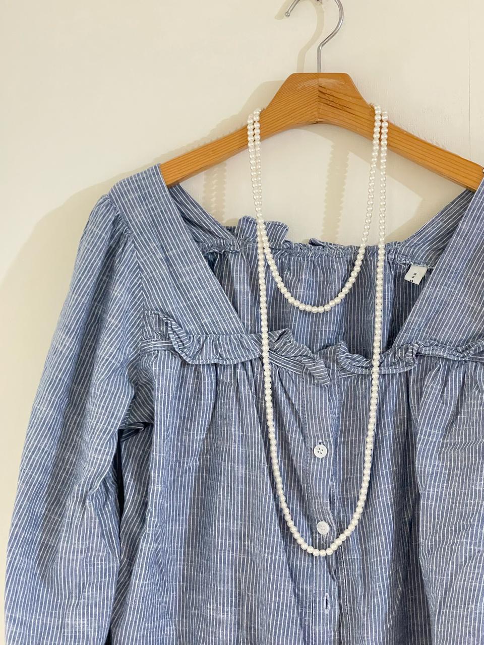 스퀘어넥 블라우스