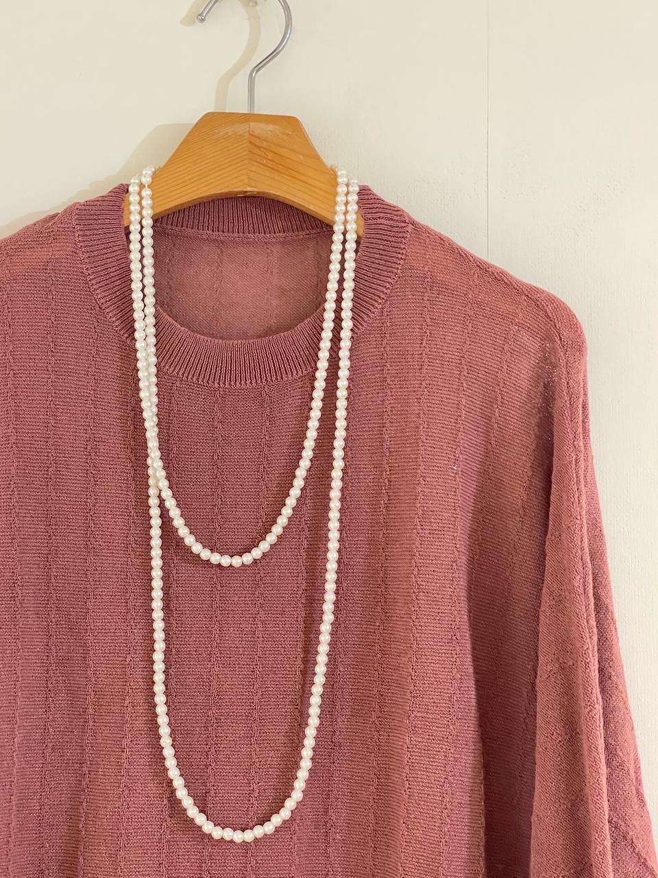 로즈 장미 여름 칠부 니트77