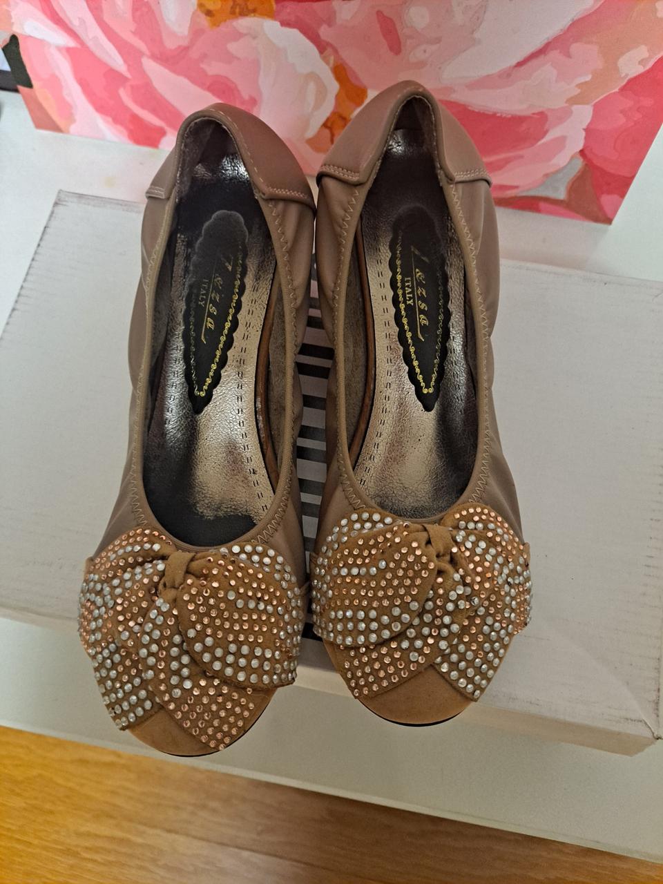 비즈 플랫슈즈 230mm