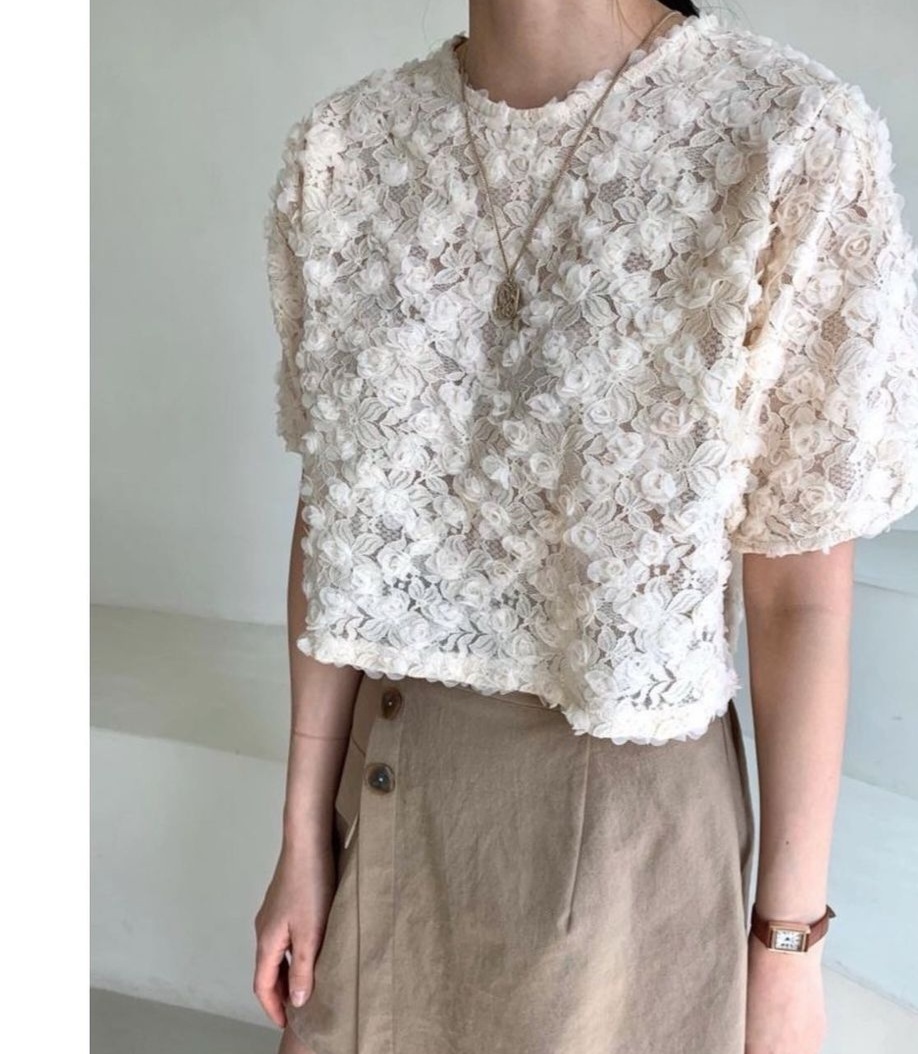 장미 크롭티?블라우스?