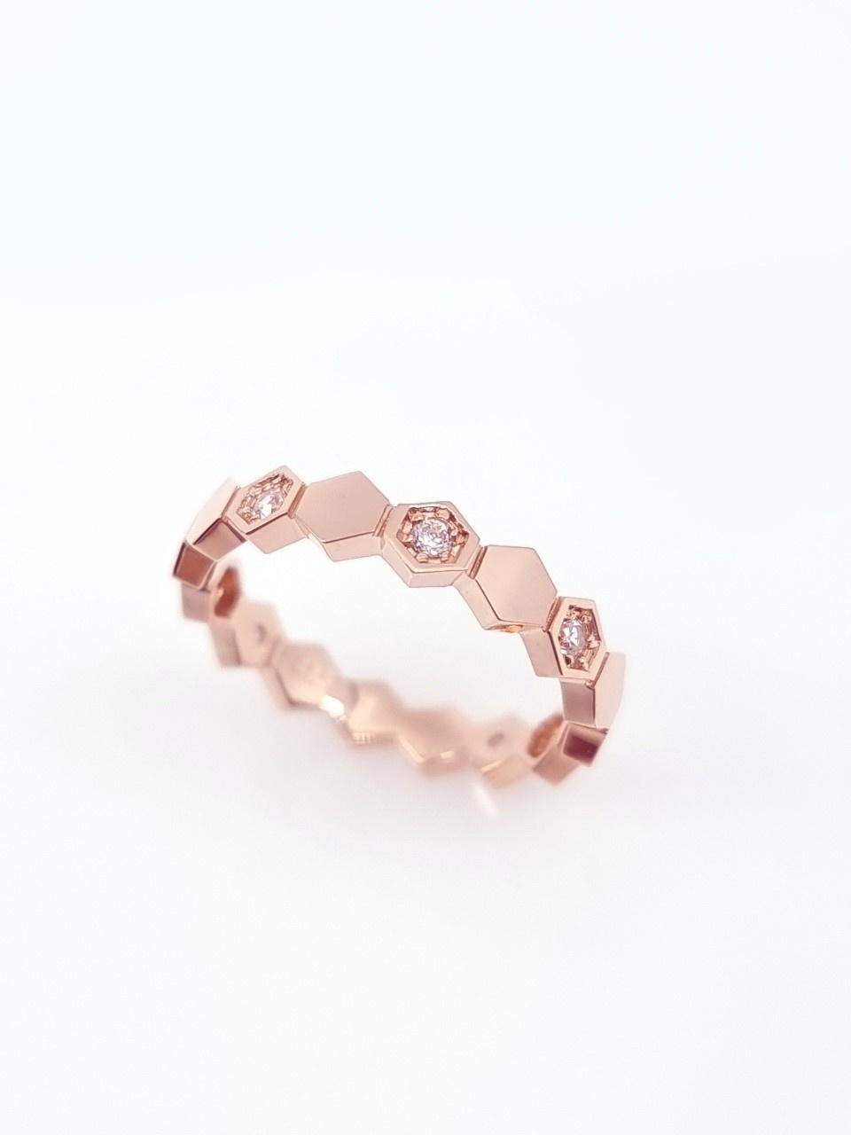 14K 헥사곤반지(핑크골드)