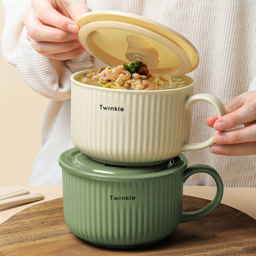 예쁜 도자기 라면기 그릇 (편수/양수)